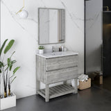 Fresca Formosa Modern 30" Ash Floor Standing Single Sink Vanity Set w/ Open Bottom | FVN3130ASH-FS