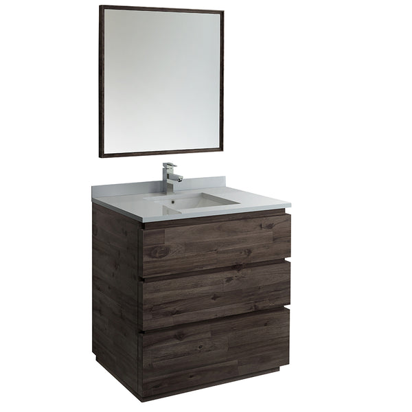 Fresca Formosa 36" Floor Standing Modern Bathroom Vanity w/ Mirror | FVN3136ACA-FC