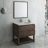 Fresca Formosa 36" Floor Standing Modern Bathroom Vanity w/ Open Bottom & Mirror | FVN3136ACA-FS