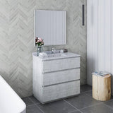 Fresca Formosa Modern 36" Rustic White Floor Standing Single Sink Vanity Set | FVN3136RWH-FC