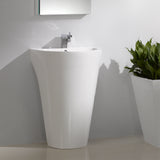 Fresca Parma 24" White Pedestal Sink w/ Medicine Cabinet - Modern Bathroom Vanity