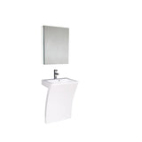 Fresca Quadro 23" White Pedestal Sink w/ Medicine Cabinet