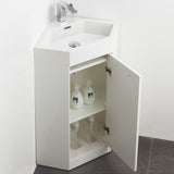 Fresca Coda 18" White Corner Bathroom Vanity