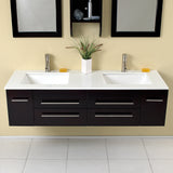 Fresca Bellezza 59" Espresso Modern Double Sink Bathroom Vanity