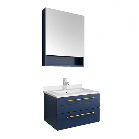 Fresca Lucera Modern 24" Royal Blue Undermount Sink Bathroom Vanity Set | FVN6124RBL-UNS