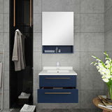 Fresca Lucera Modern 24" Royal Blue Undermount Sink Bathroom Vanity Set | FVN6124RBL-UNS