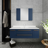 Fresca Lucera Modern 48" Royal Blue Undermount Sink Bathroom Vanity Set | FVN6148RBL-UNS
