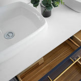 Fresca Lucera Modern 72" Royal Blue Double Vessel Sink Bathroom Vanity Set | FVN6172RBL-VSL-D