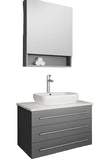 Fresca Modello Modern 32" Gray Wall Hung Bathroom Vanity with Medicine Cabinet | FVN6183GR-VSL