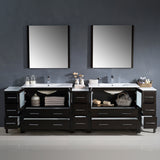 Fresca Torino 108" Modern Double Sink Bathroom Vanity w/ 3 Side Cabinets & Integrated Sinks