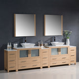 Fresca Torino 108" Modern Double Sink Bathroom Vanity w/ 3 Side Cabinets & Vessel Sinks