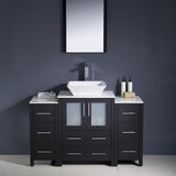 Fresca Torino 48" Modern Bathroom Vanity w/ 2 Side Cabinets & Vessel Sink