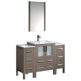 Fresca Torino 48" Modern Bathroom Vanity w/ 2 Side Cabinets & Integrated Sink