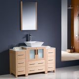 Fresca Torino 48" Modern Bathroom Vanity w/ 2 Side Cabinets & Vessel Sink