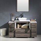 Fresca Torino 54" Modern Bathroom Vanity w/ 2 Side Cabinets & Vessel Sink