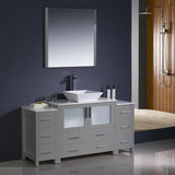 Fresca Torino 60" Modern Bathroom Vanity w/ 2 Side Cabinets & Vessel Sink