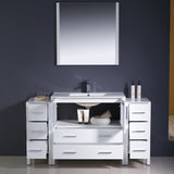 Fresca Torino 60" Modern Bathroom Vanity w/ 2 Side Cabinets & Integrated Sink