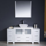 Fresca Torino 60" Modern Bathroom Vanity w/ 2 Side Cabinets & Vessel Sink