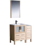 Fresca Torino 36" Modern Bathroom Vanity w/ Side Cabinet & Integrated Sinks