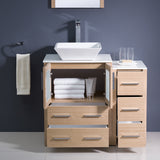 Fresca Torino 36" Modern Bathroom Vanity w/ Side Cabinet & Vessel Sink