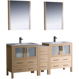 Fresca Torino 72" Modern Double Sink Bathroom Vanity w/ Side Cabinet & Integrated Sinks
