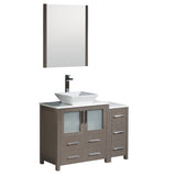 Fresca Torino 42" Modern Bathroom Vanity w/ Side Cabinet & Vessel Sink