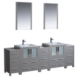 Fresca Torino 84" Modern Double Sink Bathroom Vanity w/ 3 Side Cabinets & Integrated Sinks