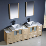 Fresca Torino 84" Modern Double Sink Bathroom Vanity w/ 3 Side Cabinets & Vessel Sinks