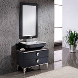 Fresca Moselle 36" Modern Glass Bathroom Vanity w/ Mirror FVN7712BL