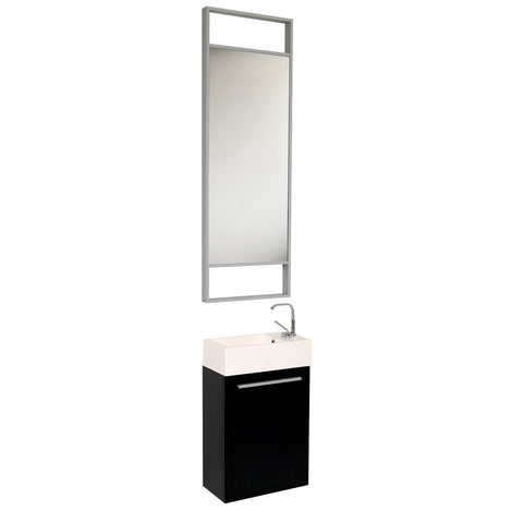 Fresca Pulito 16" Small Modern Bathroom Vanity w/ Tall Mirror