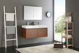 Fresca Mezzo 48" Teak Wall Hung Double Sink Modern Bathroom Vanity w/ Medicine Cabinet