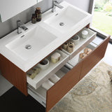 Fresca Mezzo 48" Wall Hung Double Sink Modern Bathroom Vanity w/ Medicine Cabinet