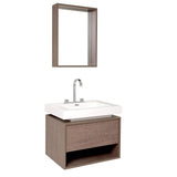 Fresca Potenza 28" Gray Oak Modern Bathroom Vanity w/ Pop Open Drawer