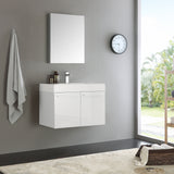 Fresca Vista 30" Wall Hung Modern Bathroom Vanity w/ Medicine Cabinet