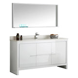 Fresca Allier 60" Modern Single Sink Bathroom Vanity w/ Mirror