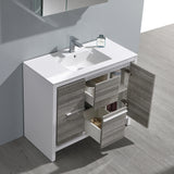 Fresca Allier Rio 40" Ash Gray Modern Bathroom Vanity w/ Medicine Cabinet