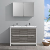 Fresca Allier Rio 48" Ash Gray Modern Bathroom Vanity