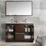 Fresca Allier 48" Modern Double Sink Bathroom Vanity w/ Mirror