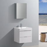 Fresca Valencia 24" Wall Hung Modern Bathroom Vanity w/ Medicine Cabinet