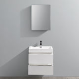 Fresca Valencia 24" Wall Hung Modern Bathroom Vanity w/ Medicine Cabinet