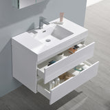 Fresca Valencia 36" Wall Hung Modern Bathroom Vanity w/ Medicine Cabinet