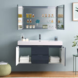 Fresca Valencia 48" Wall Hung Modern Bathroom Vanity w/ Medicine Cabinet