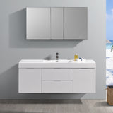 Fresca Valencia 60" Wall Hung Modern Bathroom Vanity w/ Medicine Cabinet