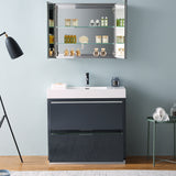Fresca Valencia 36" Free Standing Modern Bathroom Vanity w/ Medicine Cabinet