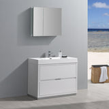 Fresca Valencia 40" Free Standing Modern Bathroom Vanity w/ Medicine Cabinet