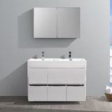 Fresca Valencia 48" Free Standing Double Sink Modern Bathroom Vanity w/ Medicine Cabinet