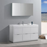 Fresca Valencia 60" Free Standing Modern Bathroom Vanity w/ Medicine Cabinet