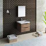 Fresca Tuscany 24" Rosewood Wall Hung Modern Bathroom Vanity FVN9024RW