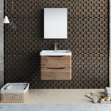 Fresca Tuscany 24" Rosewood Wall Hung Modern Bathroom Vanity FVN9024RW
