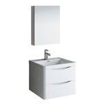 Fresca Tuscany 24" Glossy White Wall Hung Modern Bathroom Vanity FVN9024WH